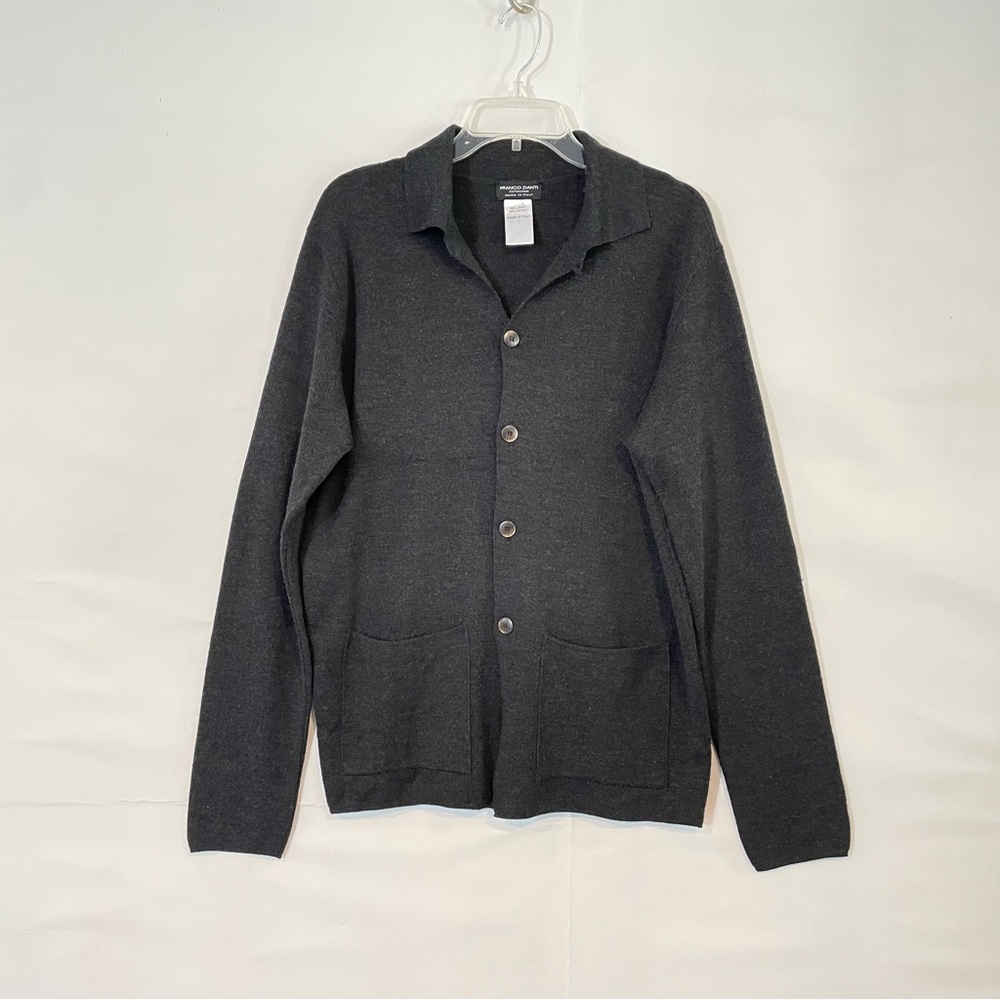 Italian Wool blend Franco Danti Cardigan Sweater Dark Gray Size M